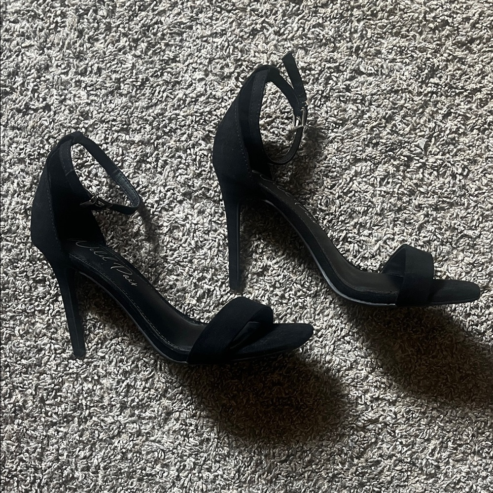 Wild Pair Black Strappy Heels